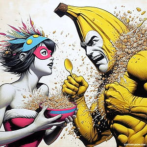 Banana Man vs Oatmeal Girl.