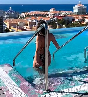 Georgia may foote swimming pool walk, (No sound).'